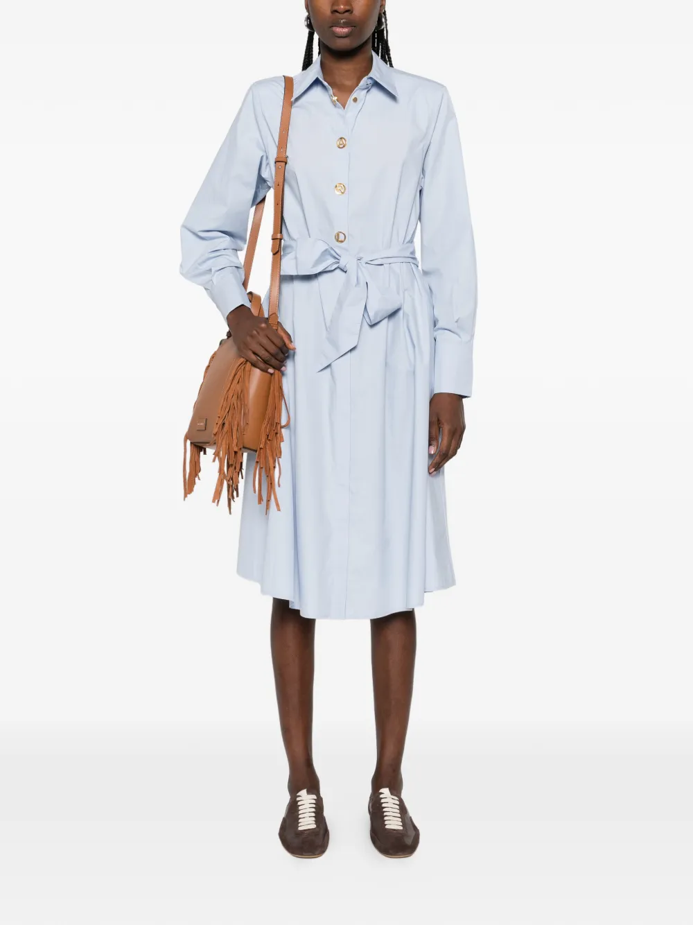 Karl Lagerfeld button-fastening midi dress - Blauw