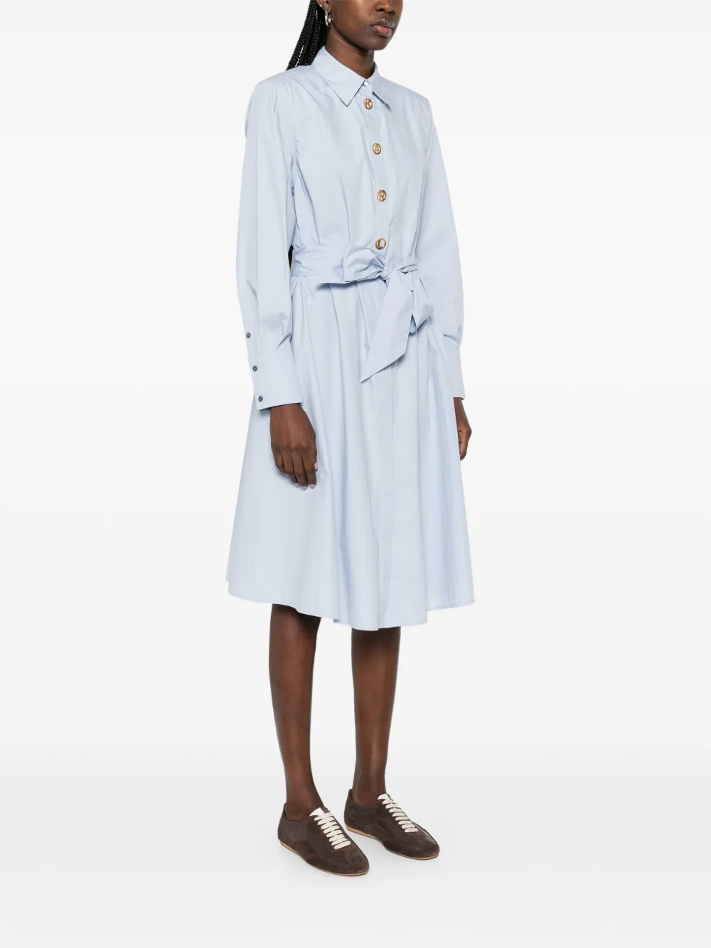 Karl Lagerfeld Midi-jurk met knoopsluiting Blauw