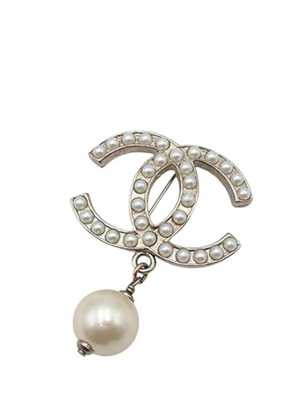 CHANEL Pre-Owned 2011 CC Gold Plated Faux Pearl Brooch costume brooch - Bianco