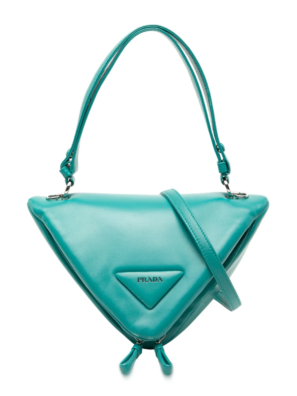 Prada Pre-Owned 2013-2025 Nappa Padded Signaux Triangle satchel - Blu