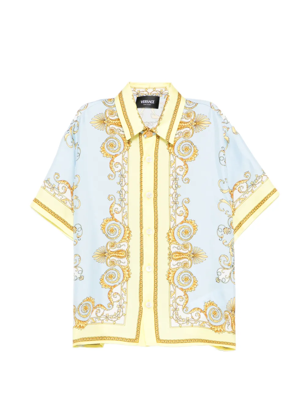 Versace Kids baroque-patterned shirt - Blu