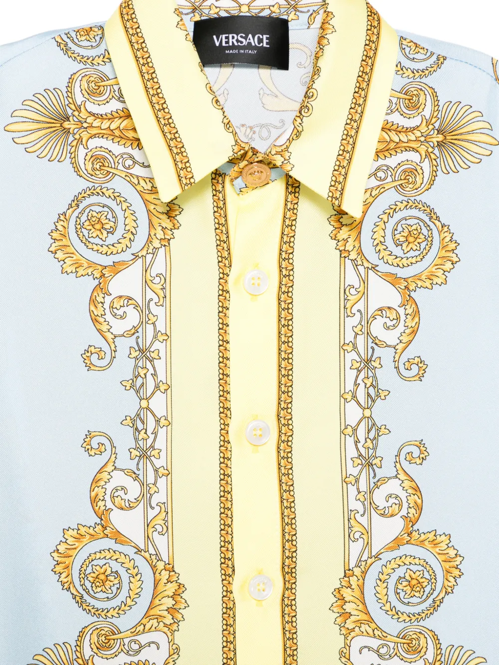  Versace Kids Baroque-patterned Shirt - Blue 