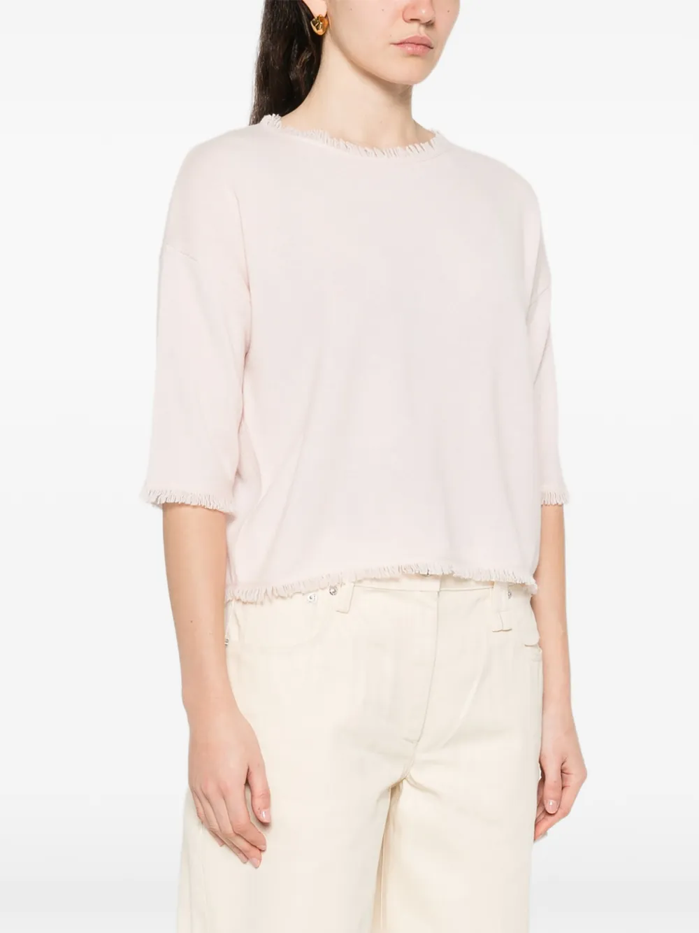  Philo-sofie Fringed-hem T-shirt - Pink 