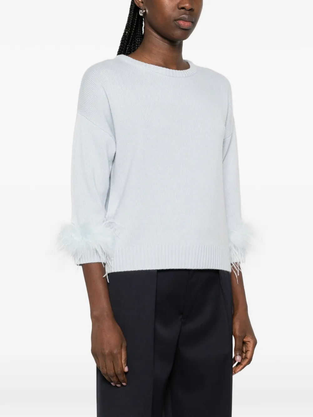  Philo-sofie Detachable-feathers Cashmere Sweater - Blue 