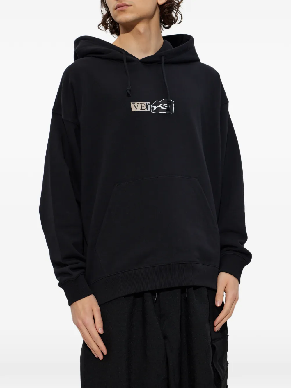 Y-3 Grafische hoodie Zwart