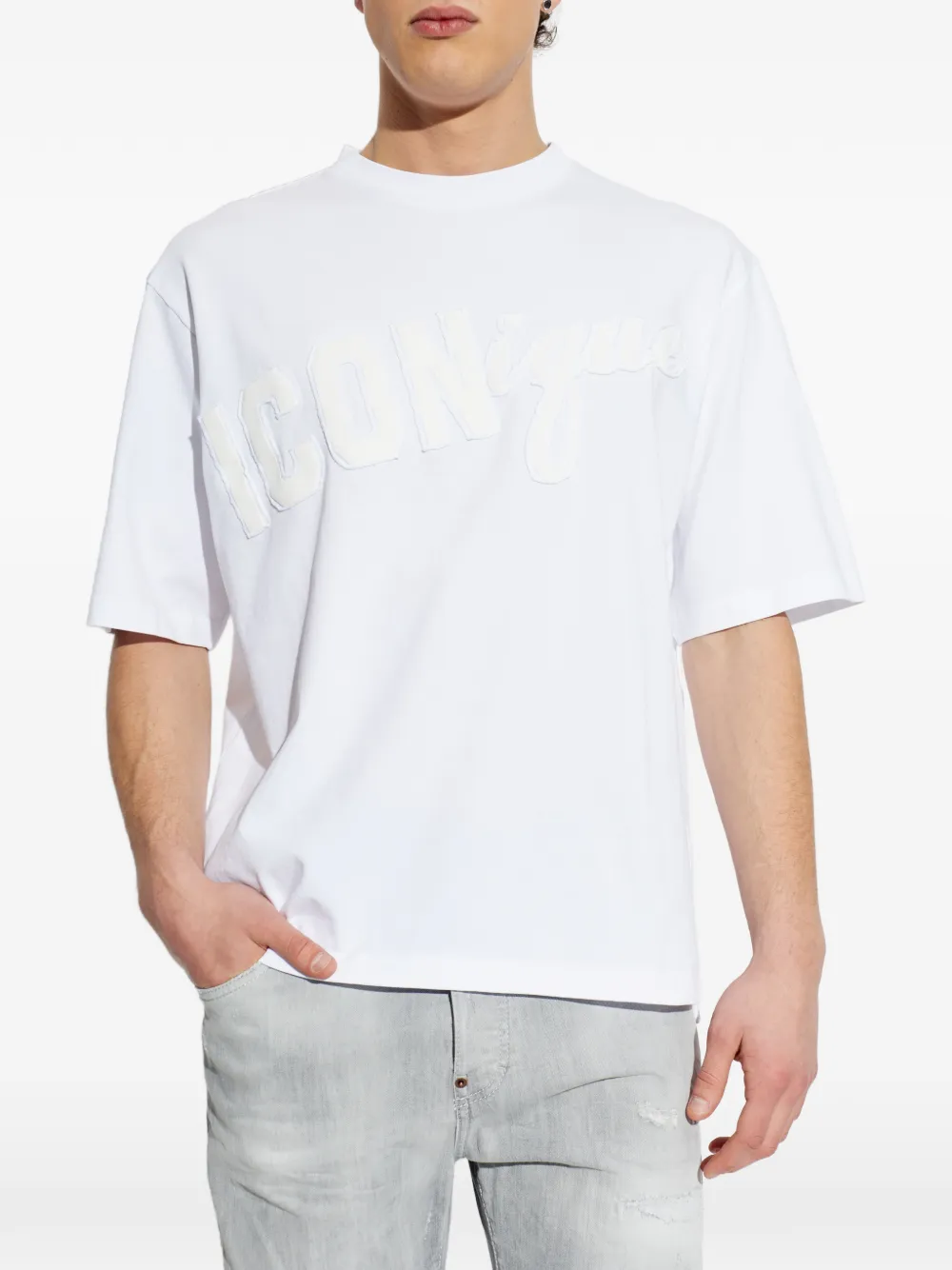 DSQUARED2 T-shirt met logo-applicatie Wit