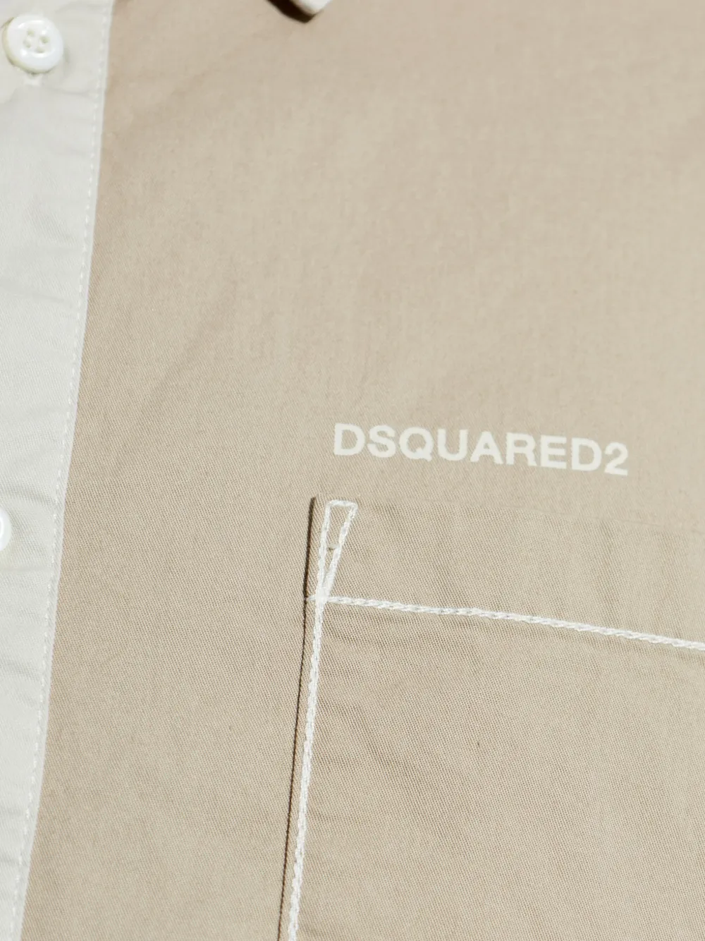 DSQUARED2 Overhemd met borstzak en vlakken Beige