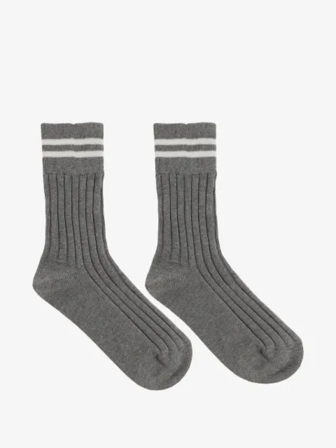 Eleventy striped ribbed socks