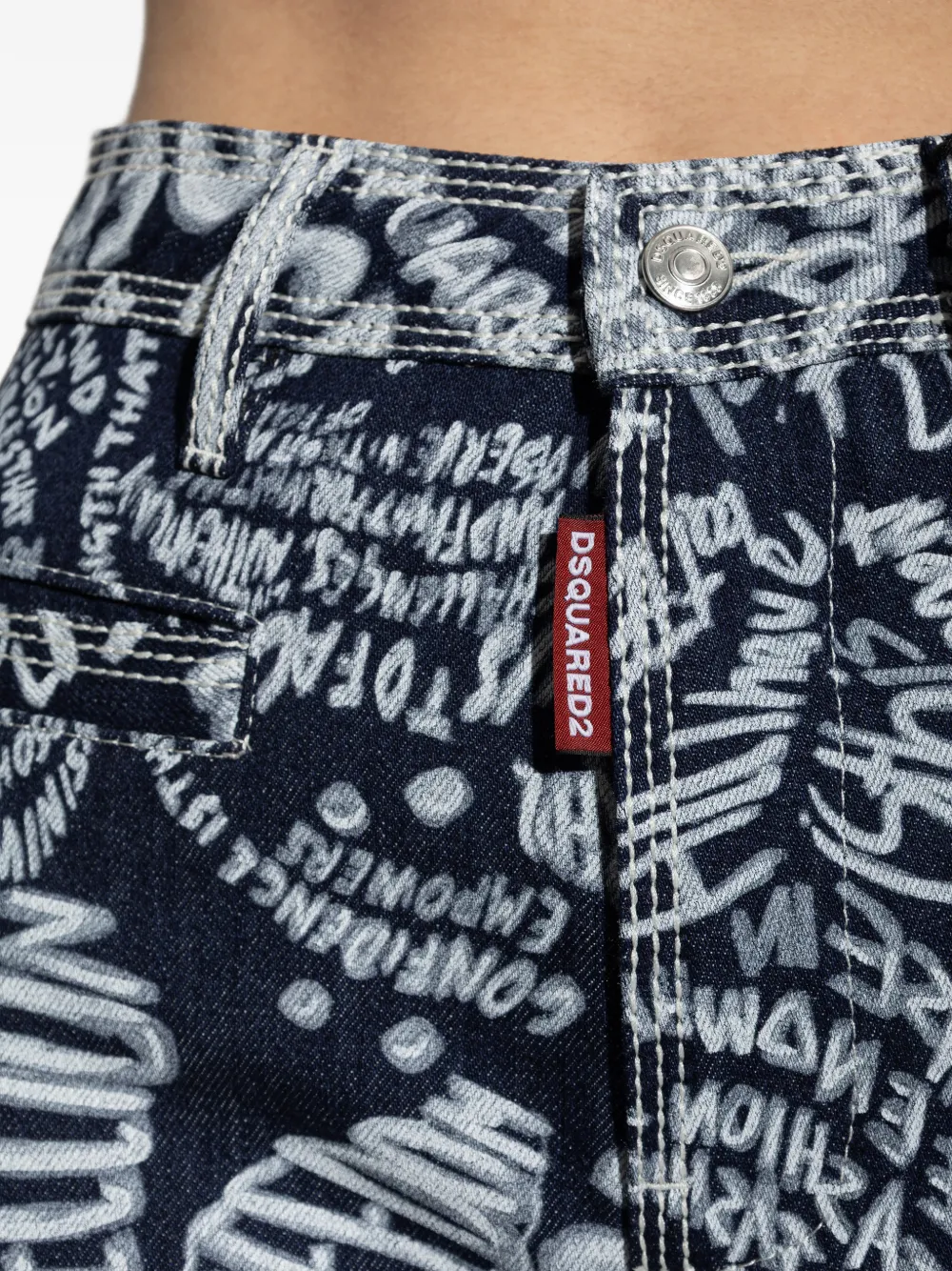 DSQUARED2 Broek met print Blauw