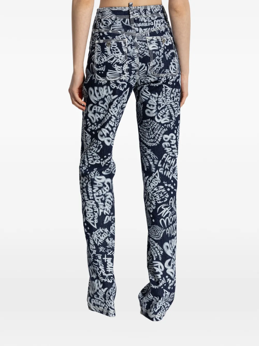 DSQUARED2 Broek met print Blauw
