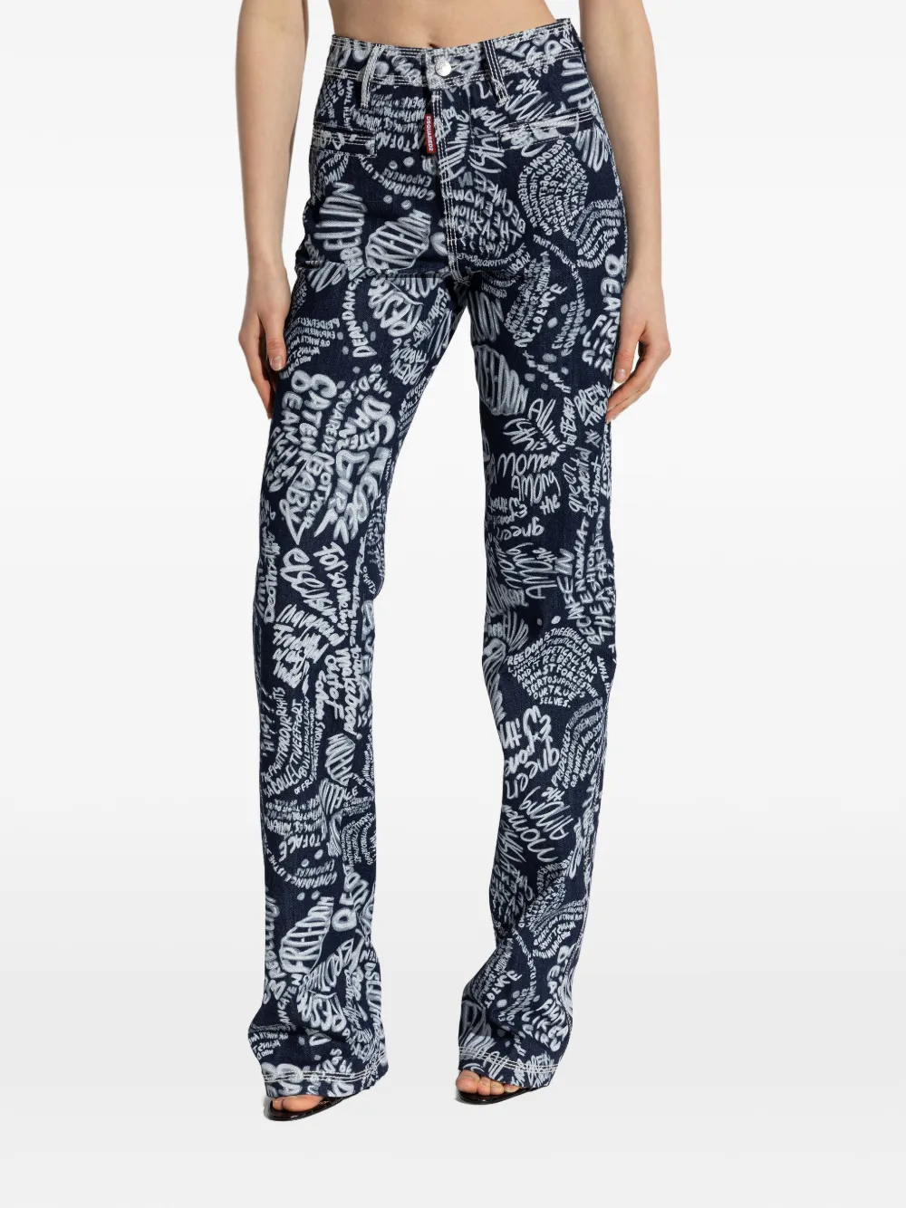 DSQUARED2 Broek met print Blauw