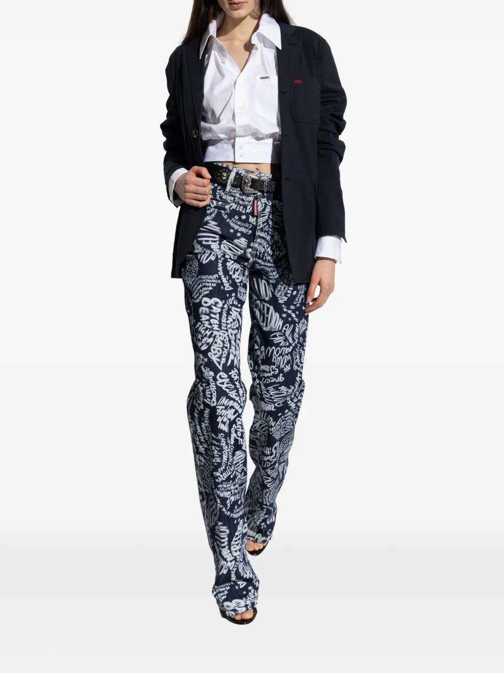 DSQUARED2 Broek met print Blauw