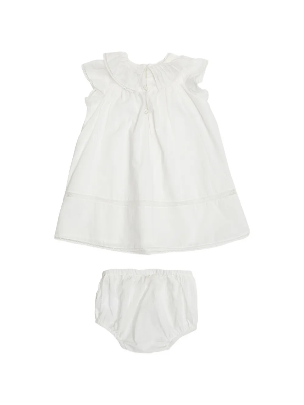  Bonpoint Lenou Ruffled Dress Set - Neutrals 