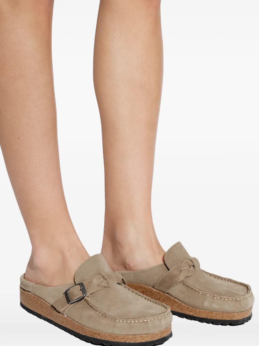 Birkenstock Buckley suède klompen Beige
