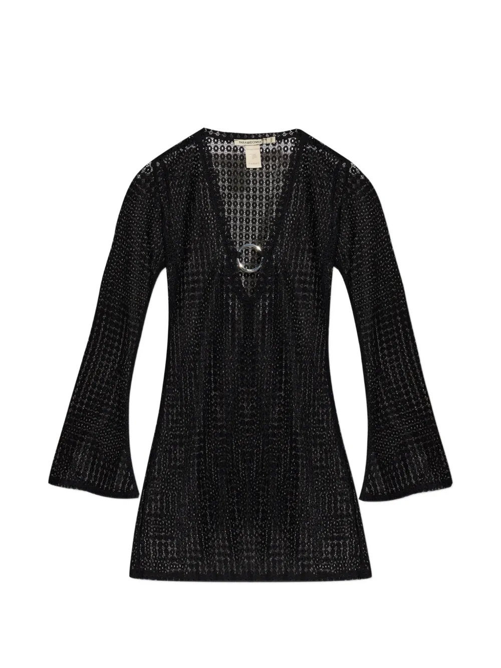 PARAMIDONNA ring V-neck dress - Schwarz