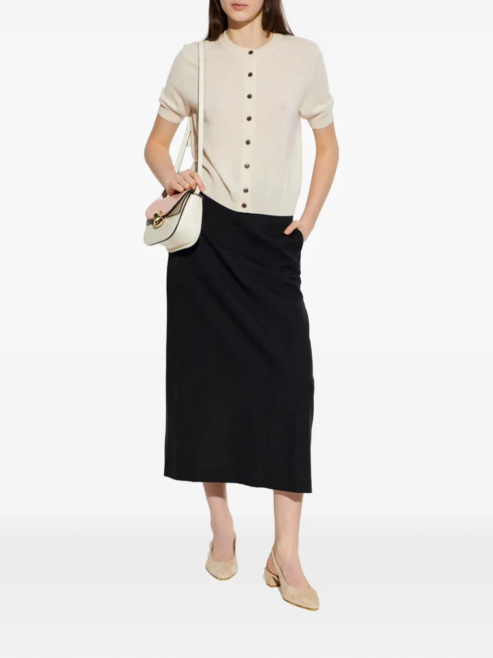 Aeyde celeste slingback leather pumps Beige