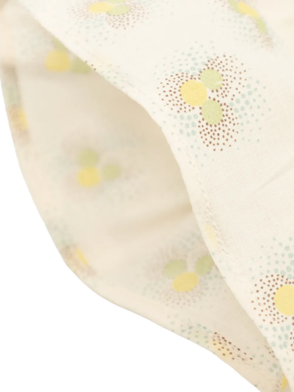 Bonpoint Cyliane jurk met bloemenprint en ruches Beige