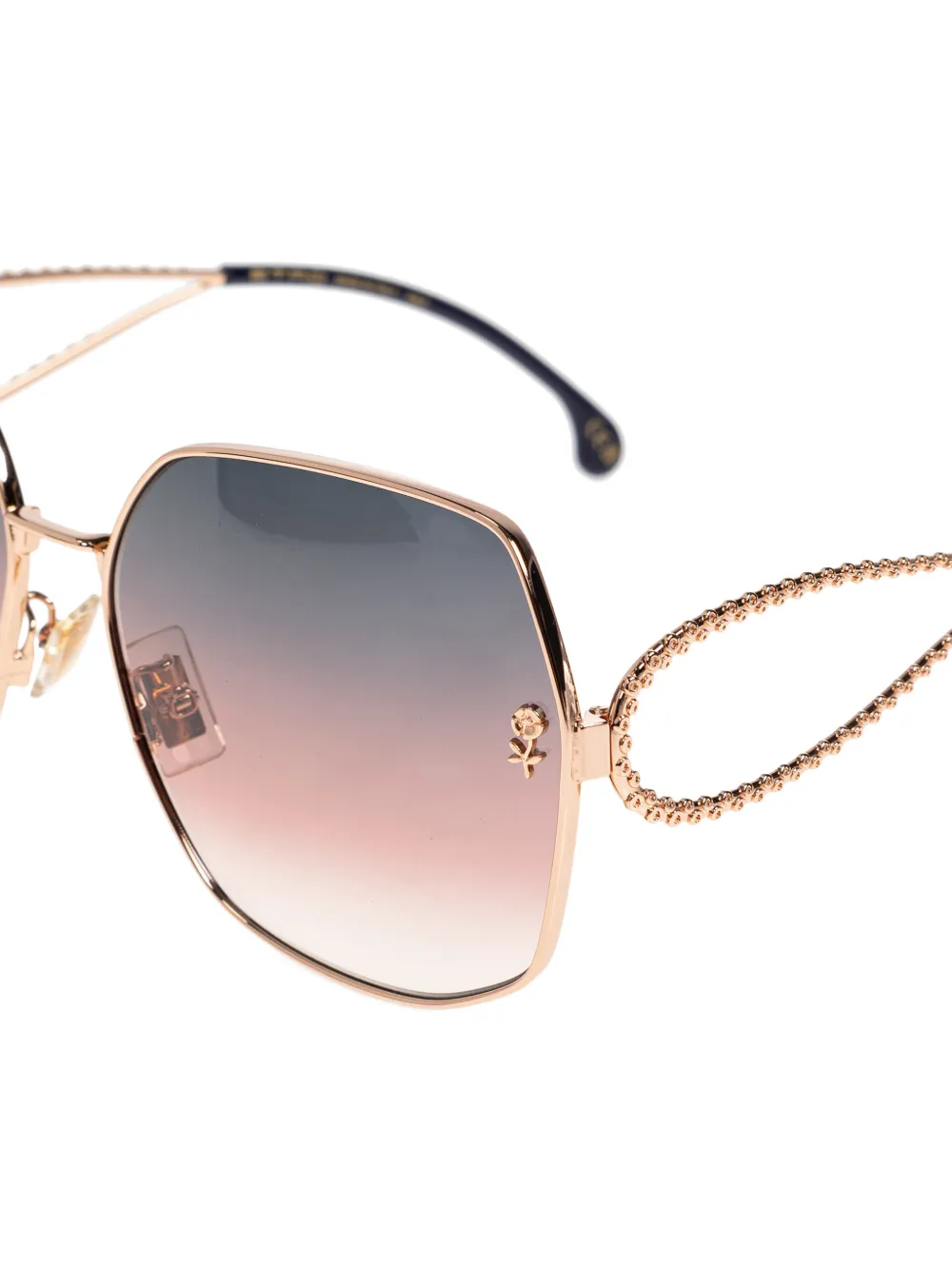 ETRO Zonnebril met geometrisch montuur en bloemdetail Goud