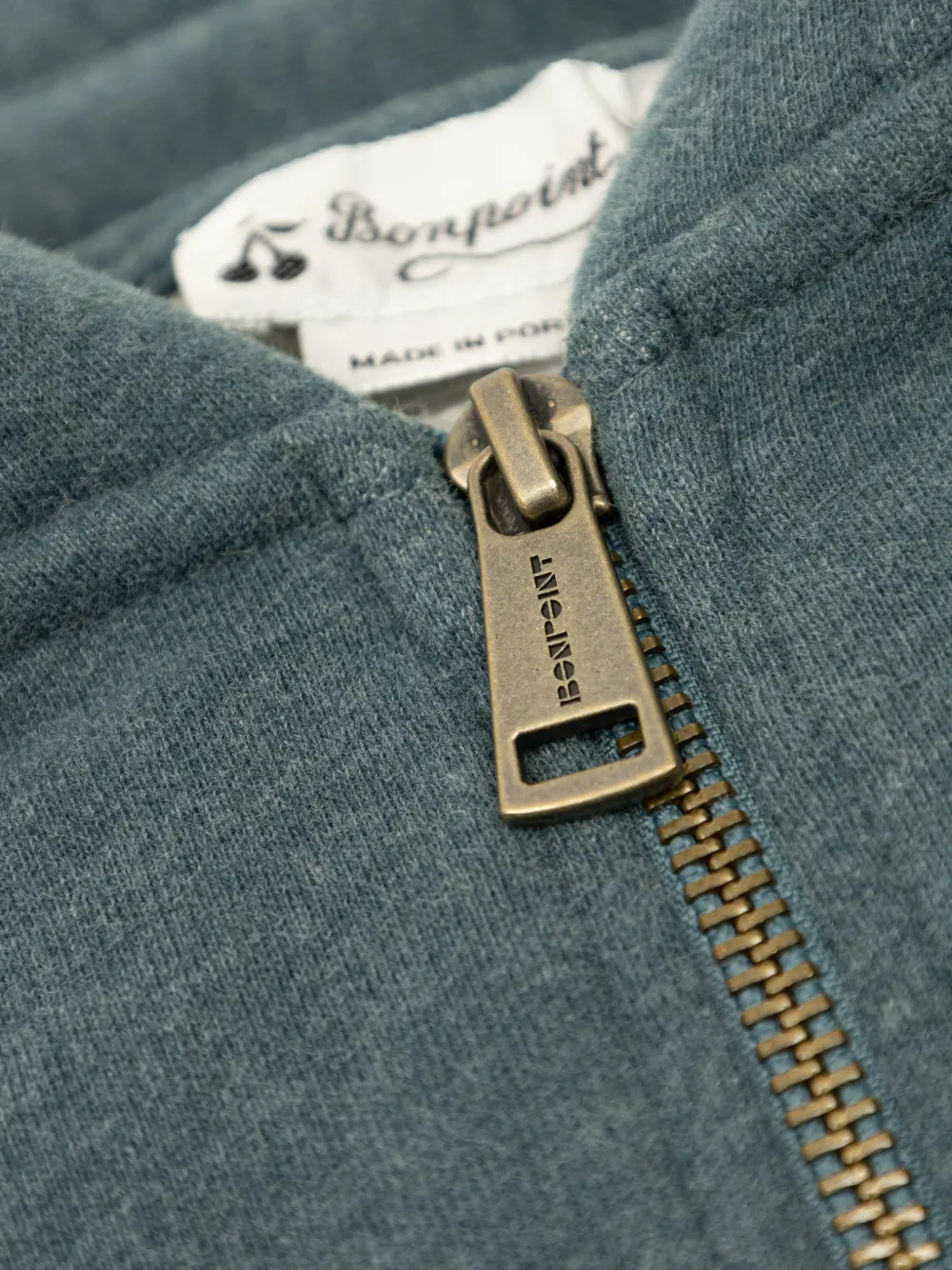Bonpoint Hoodie met rits Groen