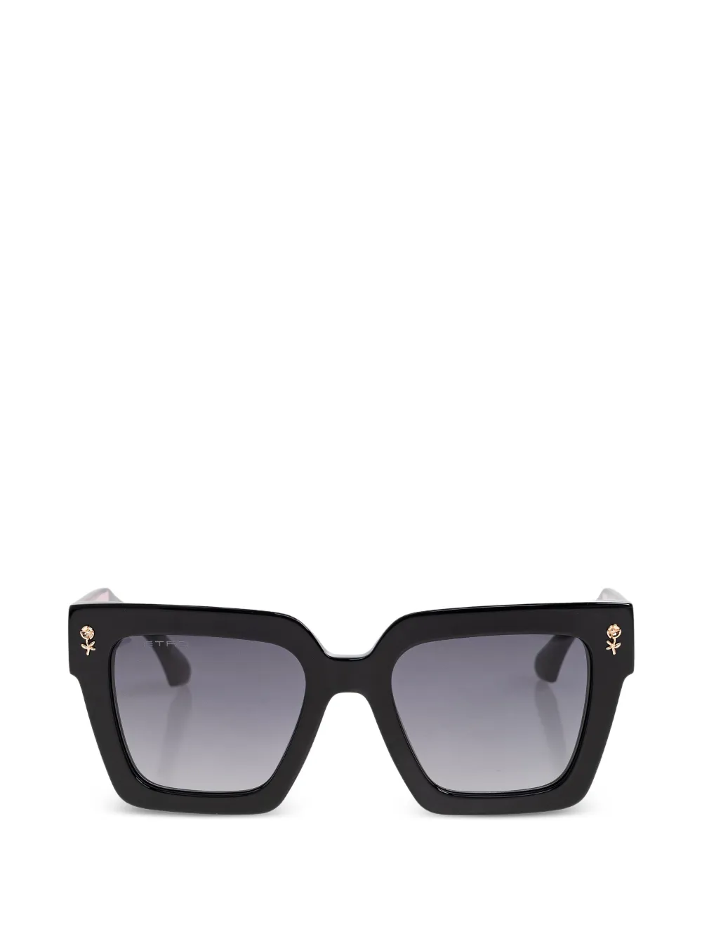 ETRO flower-detail square-frame sunglasses - Nero