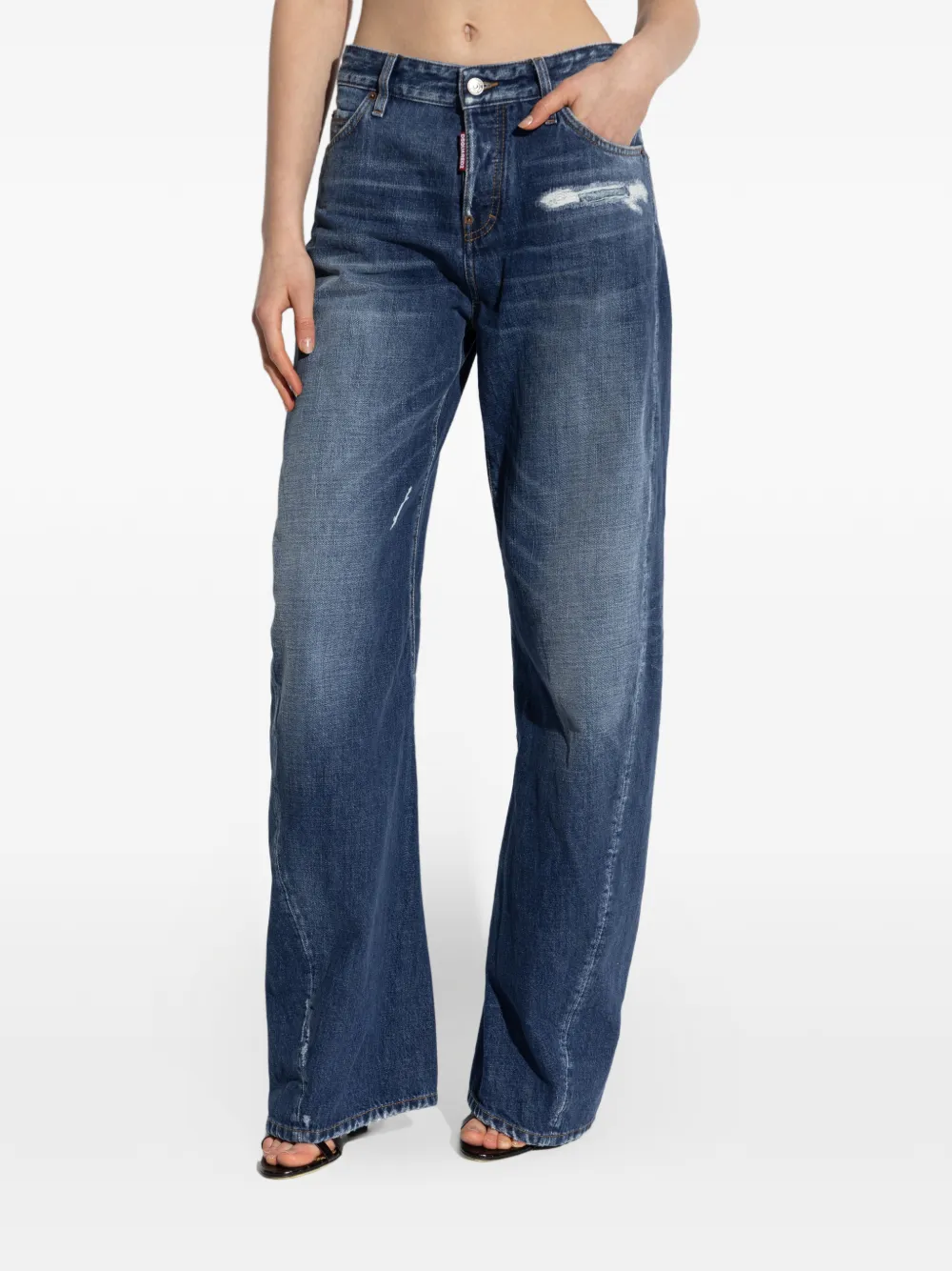  Dsquared2 Pantalones Con Efecto Envejecido - Azul 