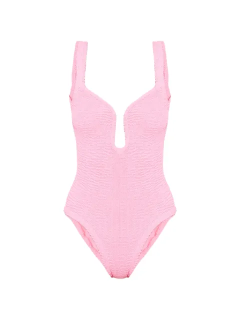 PARAMIDONNA Strukturierter Mika Badeanzug mit V-Ausschnitt