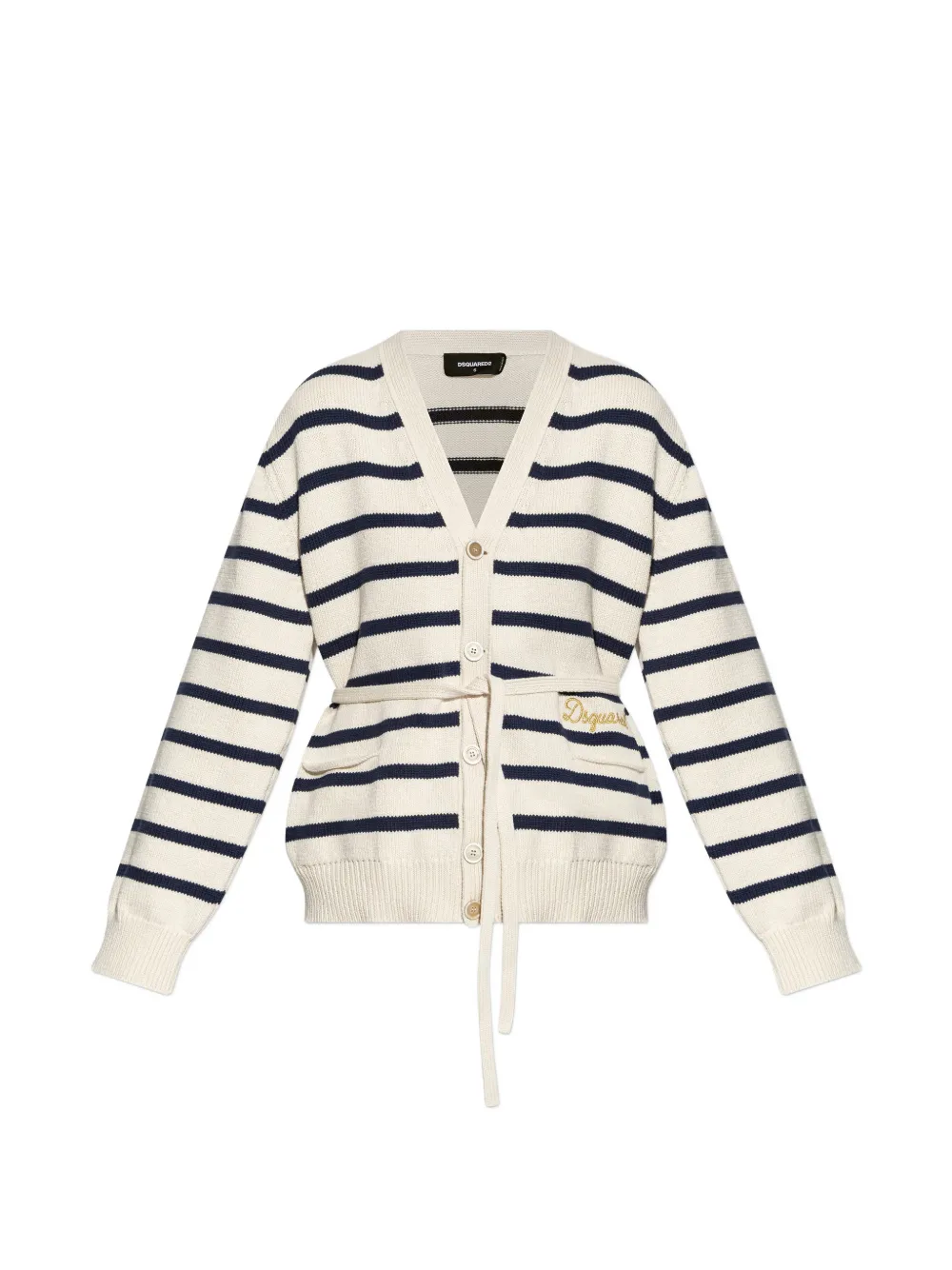 DSQUARED2 striped embroidered cardigan - Toni neutri