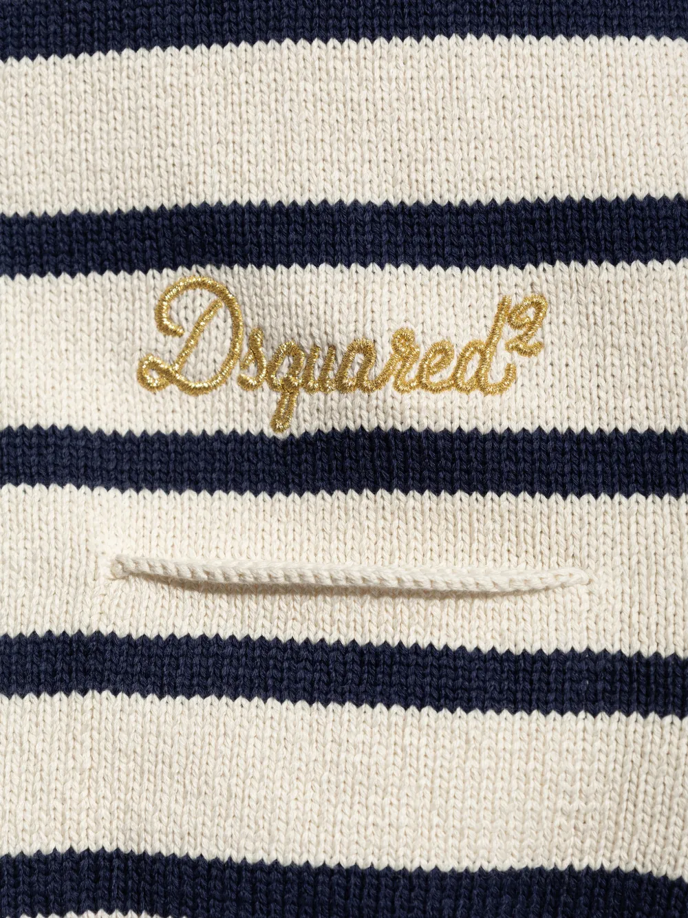 DSQUARED2 Gestreept vest met borduurwerk Beige