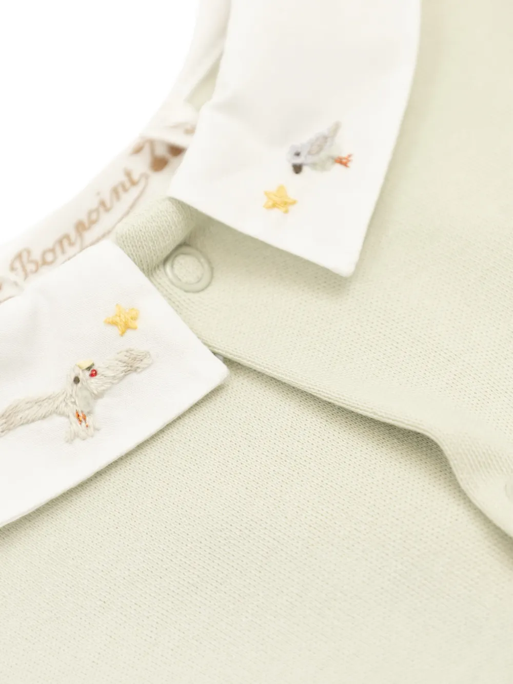 Bonpoint Pyjama met geborduurde kraag Beige