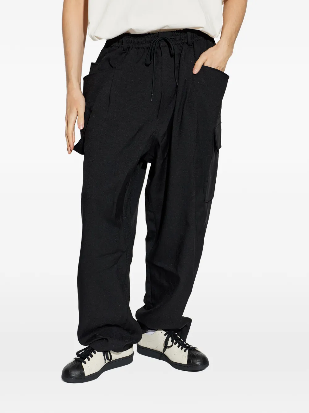  Y-3 Cargo Drawstring Trousers - Black 