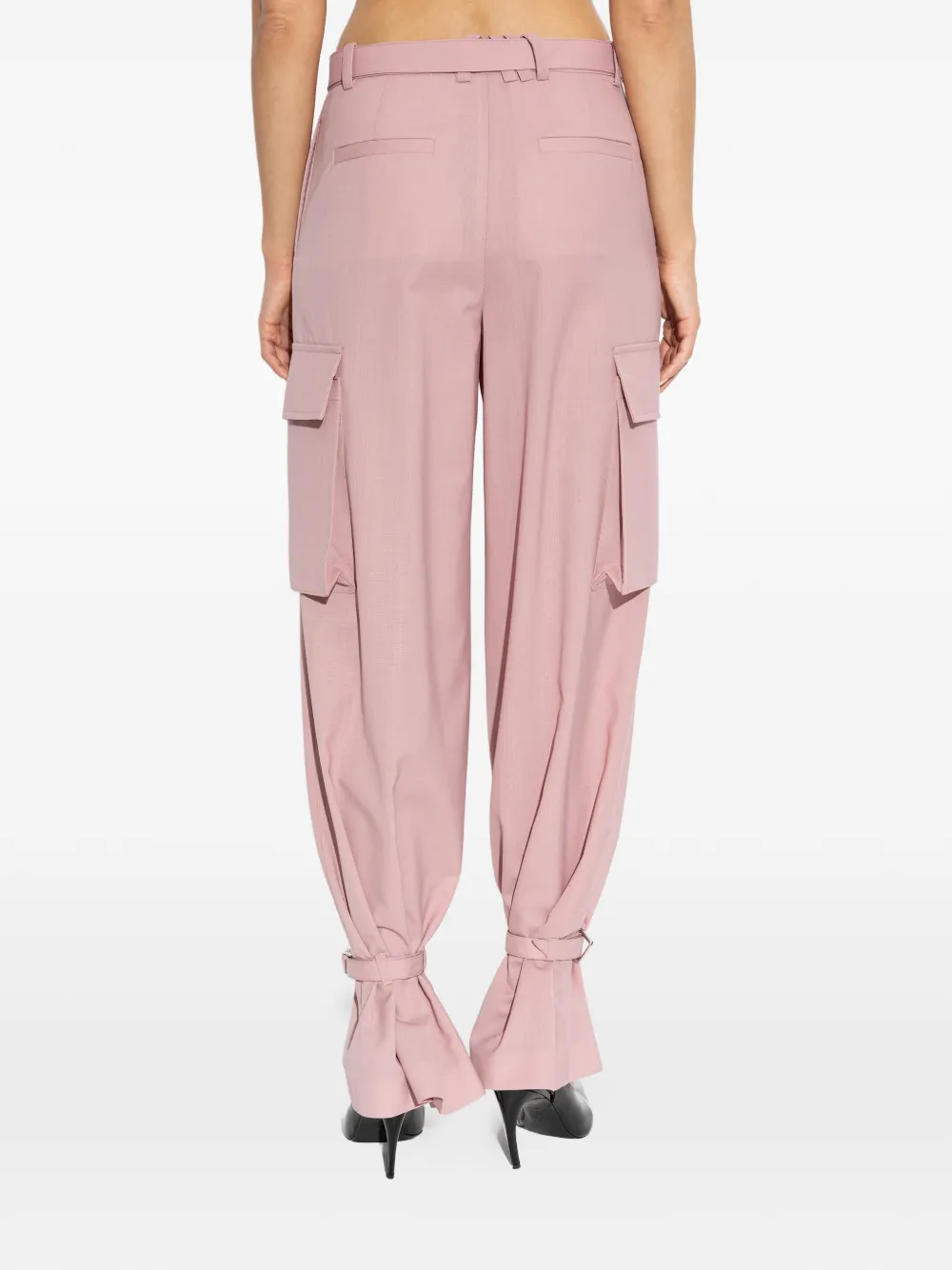 The Attico Cargo broek met ruches Roze