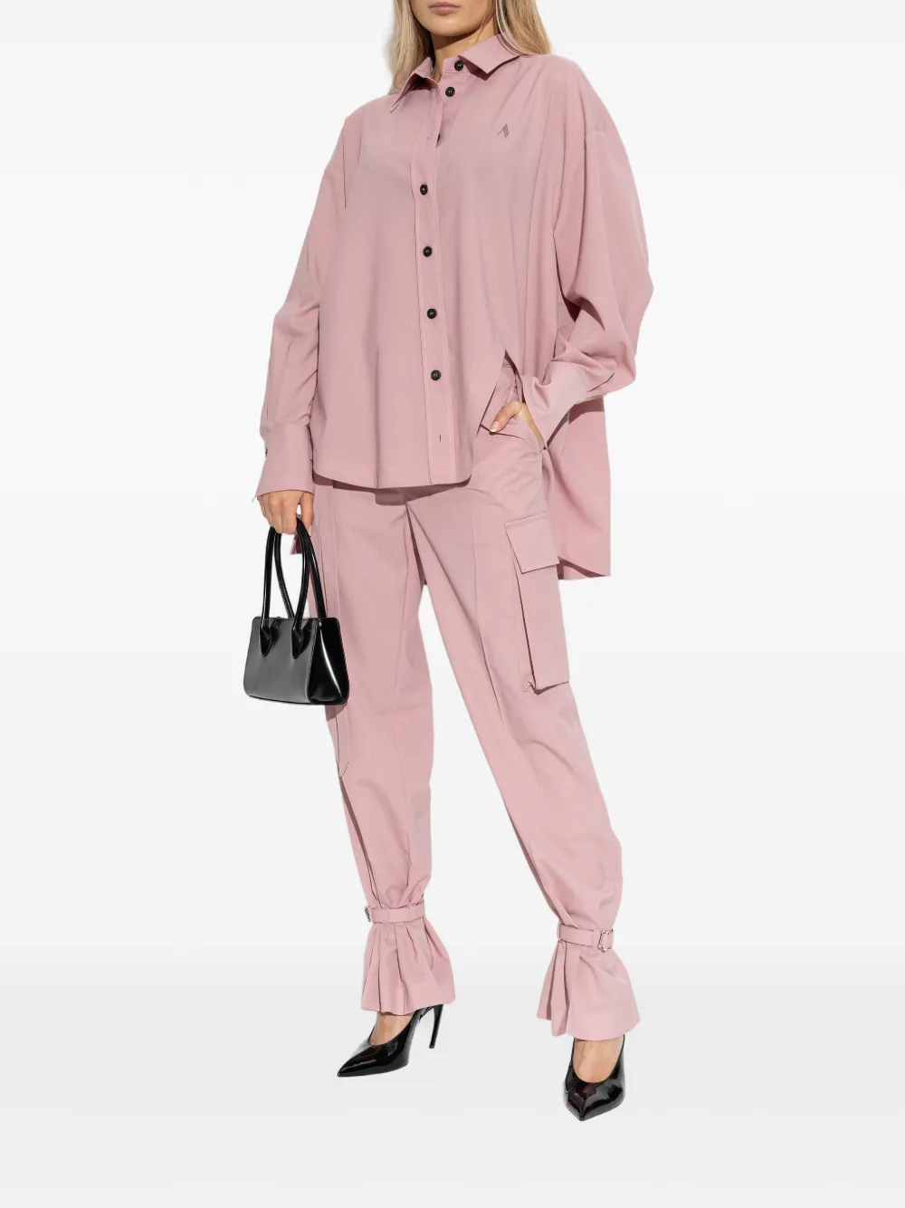 The Attico Cargo broek met ruches Roze