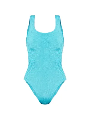 Let's Swim プランジングネック ワンピース水着 | ブルー | FARFETCH JP