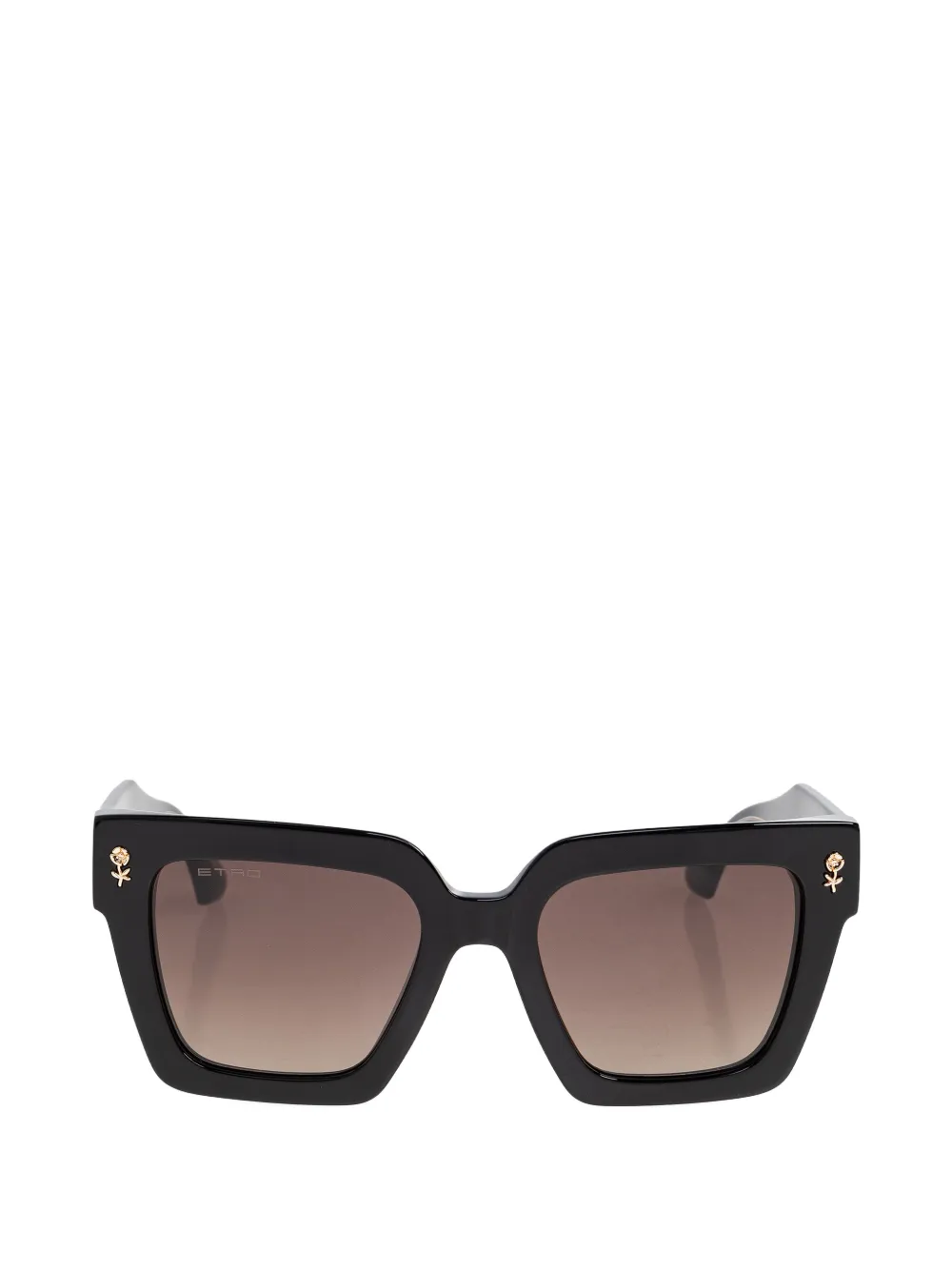 ETRO rose-detail square-frame sunglasses - Nero