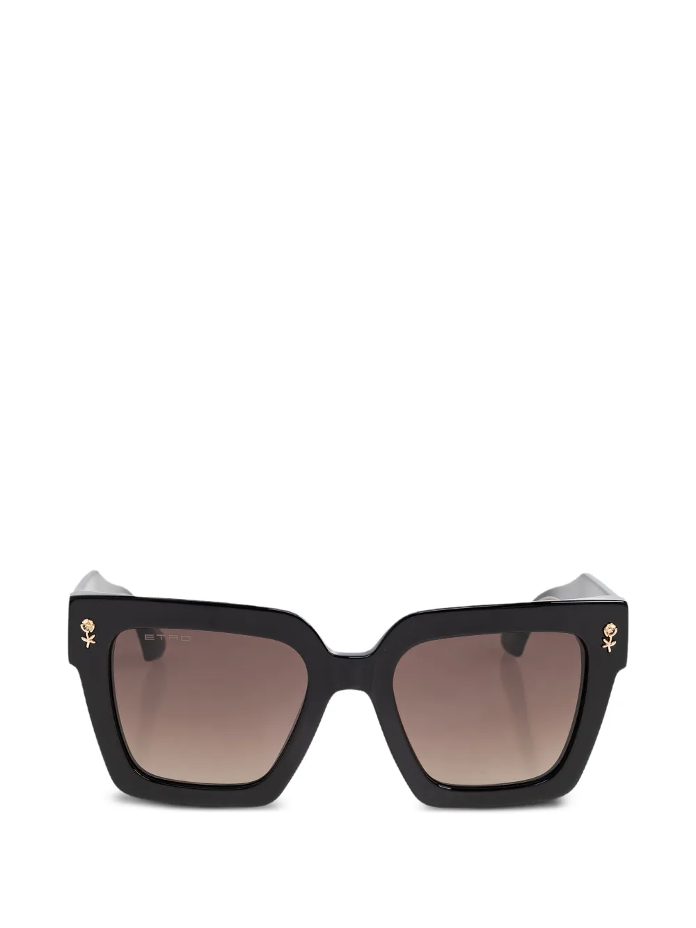 ETRO rose-detail square-frame sunglasses - Nero