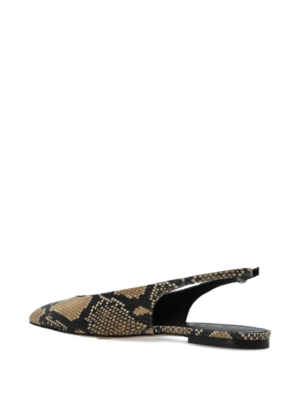 Aeyde snake-pattern flat pumps Beige