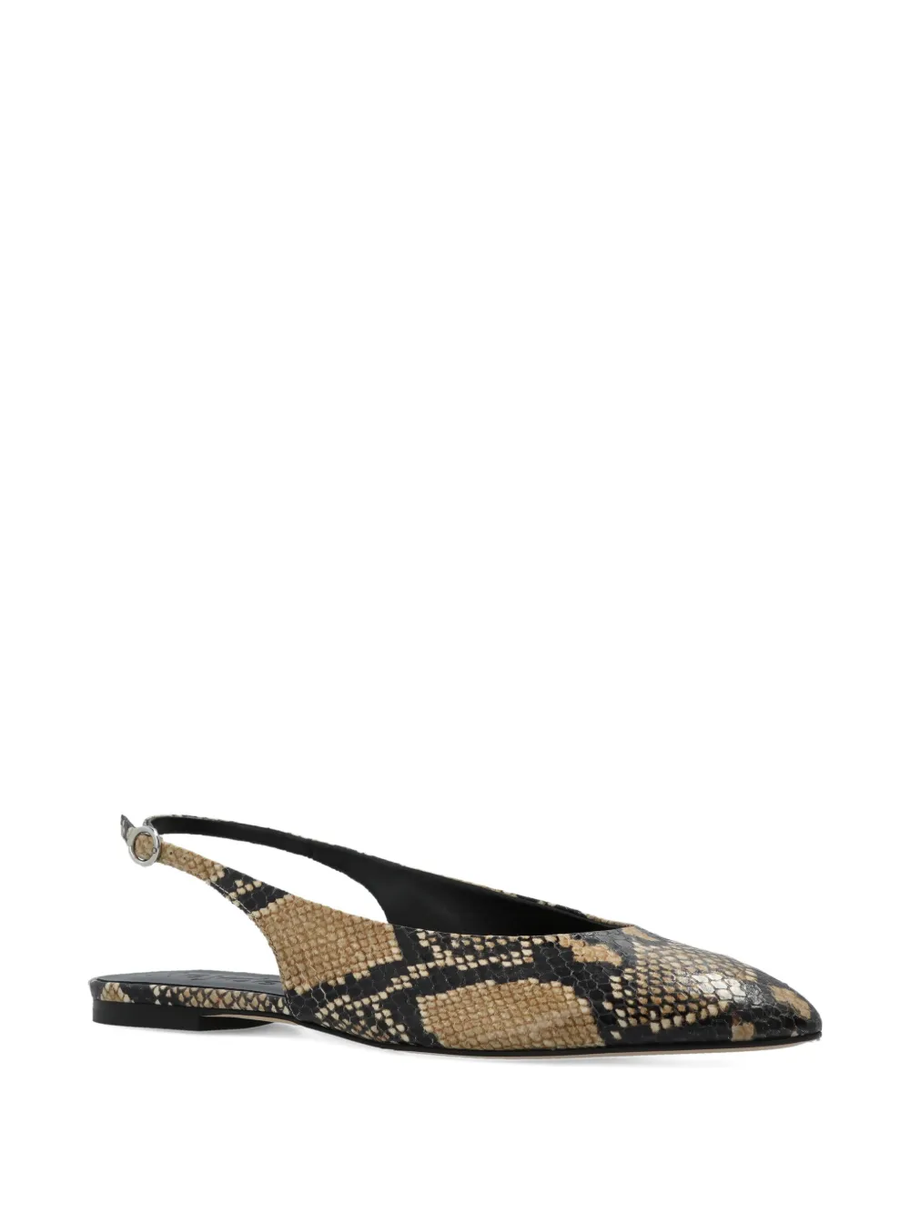 Aeyde snake-pattern flat pumps Beige
