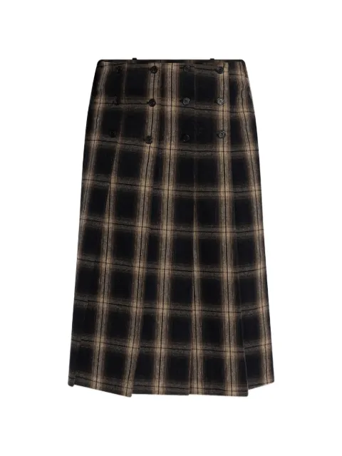 The Attico button plaid skirt