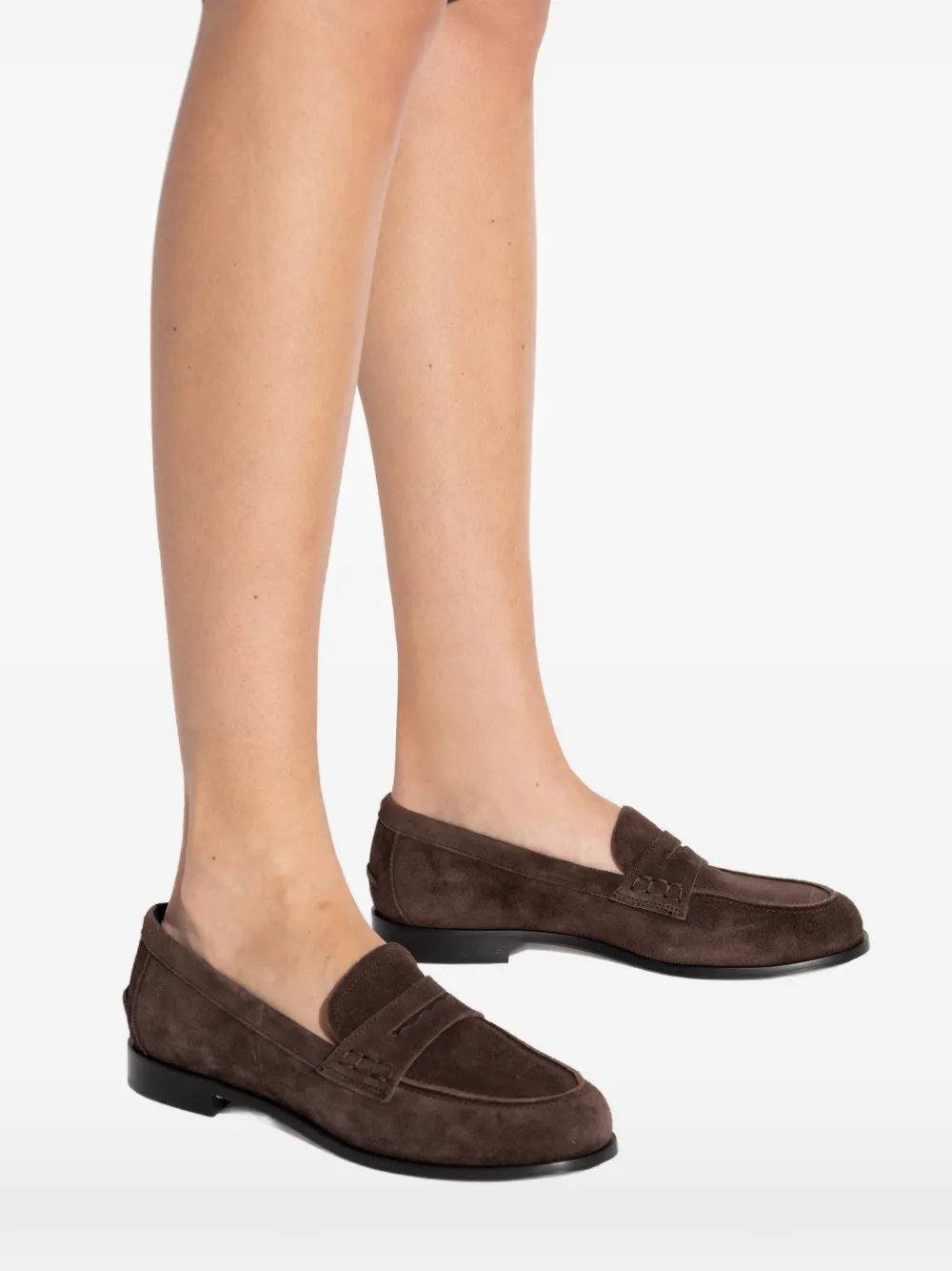 Aeyde suede leather loafers Bruin