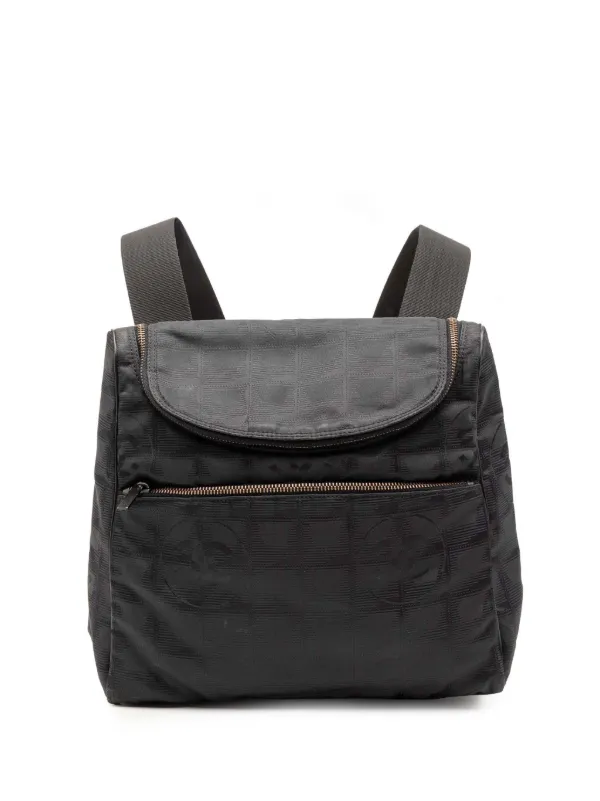 Chanel Backpack New Travel Line Black Leather Chanel New Travel Line Backpack Black Leather Cloth ref  main image 2
