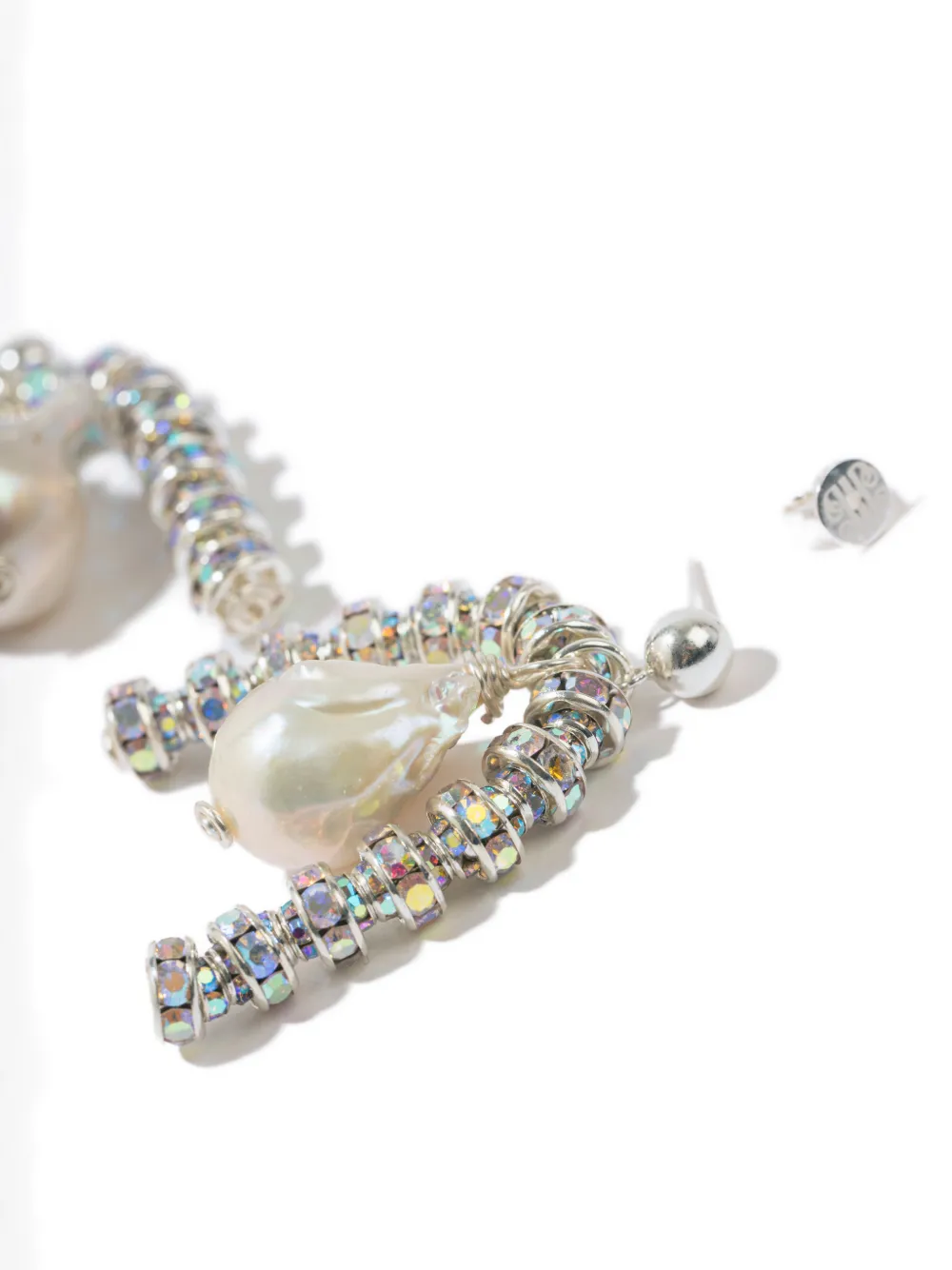 Pearl Octopuss. Y Oorbellen verfraaid met parel - Zilver