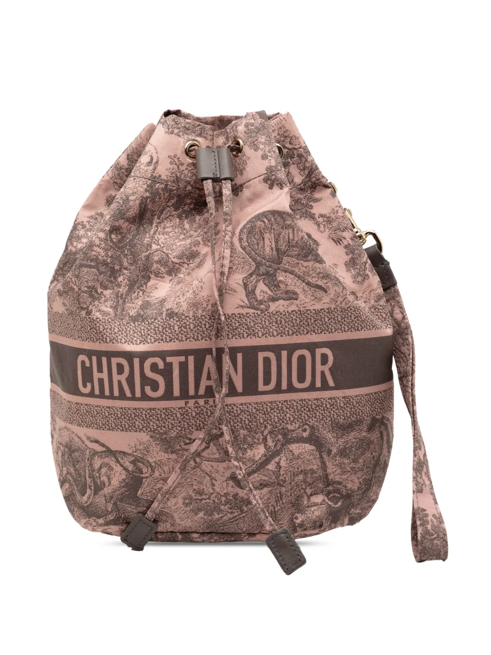 Christian Dior Pre-Owned 2023 DiorTravel Sauvage Toile De Jouy Technical Fabric Pouch bucket bag - Pink
