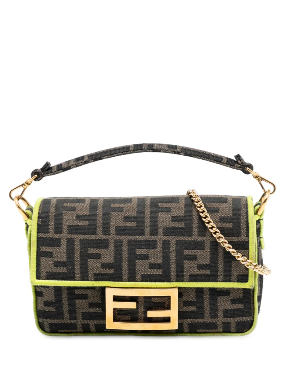 Fendi Pre-Owned 2010-2025 Mini Zucca Canvas 1974 Roma Amor Baguette Crossbody satchel - Marrone
