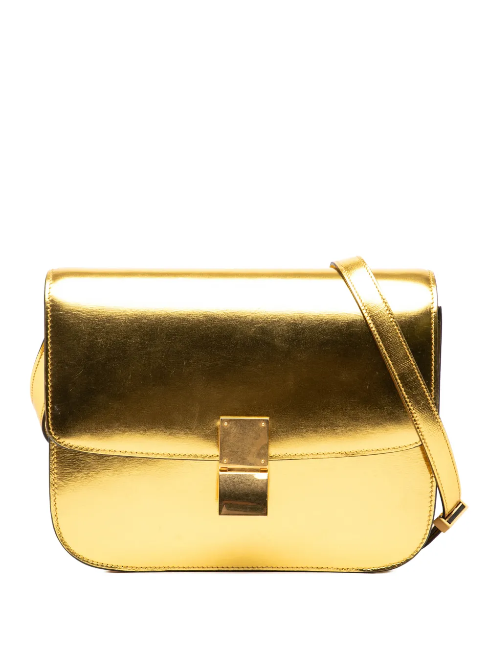 Celine Pre-Owned 2000-2025 Medium Calfskin Classic Box crossbody bag - Oro