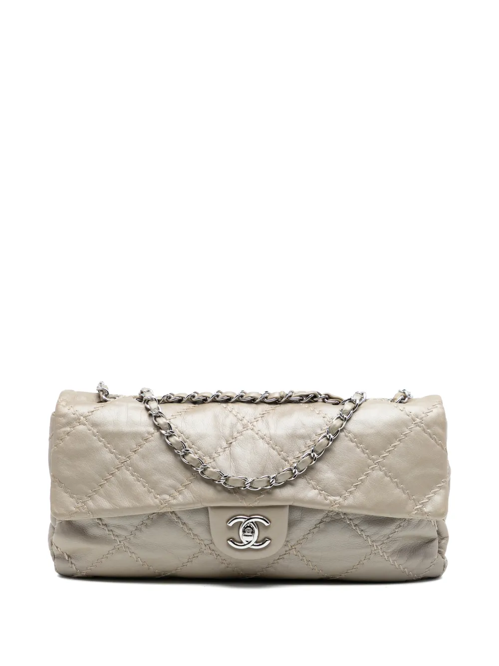 CHANEL Pre-Owned 2011 Jumbo Quilted Calfskin Ultra Stitch Flap shoulder bag - Toni neutri
