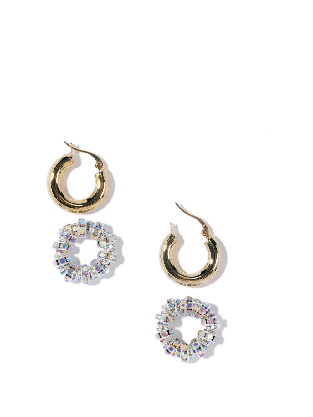  Pearl Octopuss. Y Embellished Hoop Earrings - Gold 