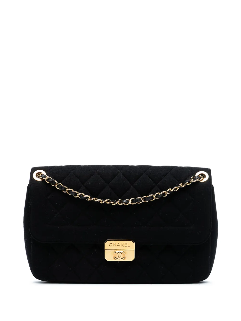 CHANEL Pre-Owned 2014-2015 Large Jersey Chic With Me Flap crossbody bag - Nero