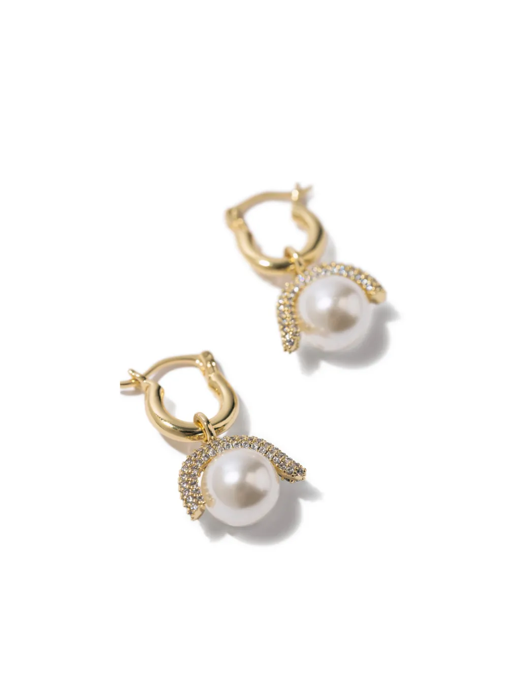Pearl Octopuss. Y Oorringen verfraaid met parel - Goud