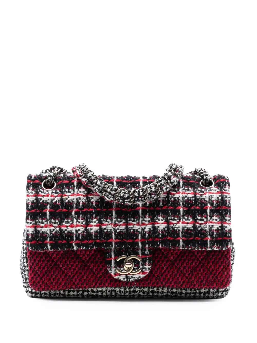 CHANEL Pre-Owned 2009-2010 Medium CC Tweed Multi Print Double Flap shoulder bag - Nero