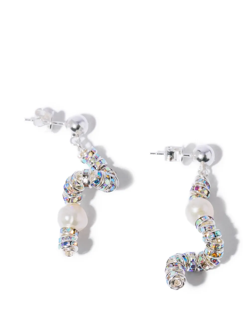 Pearl Octopuss. Y Ohrringe mit Perlenverzierung - Silber